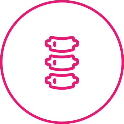 Pink tickets icon on black background.